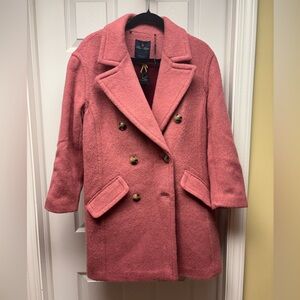 Brooks Brothers Women’s Pink Wool Blend Double Breasted Coat – Size 2